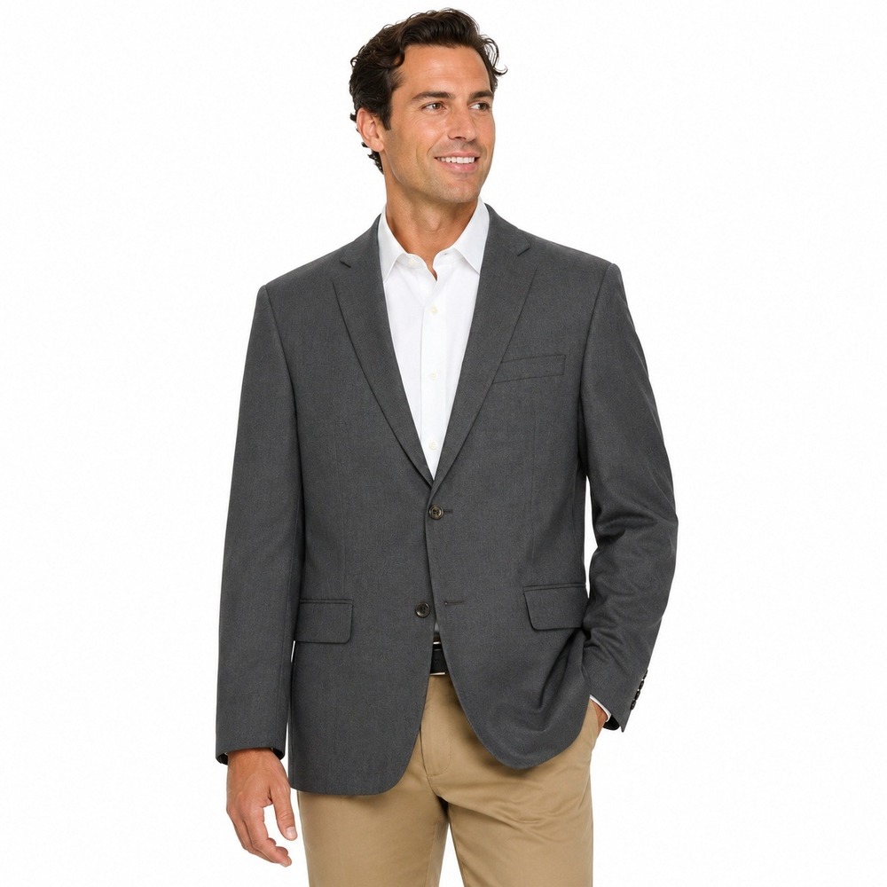 Chaps Blazer Mens 42R Slim Fit Charcoal Gray 2 Button Sport Coat Jacket  NWOT